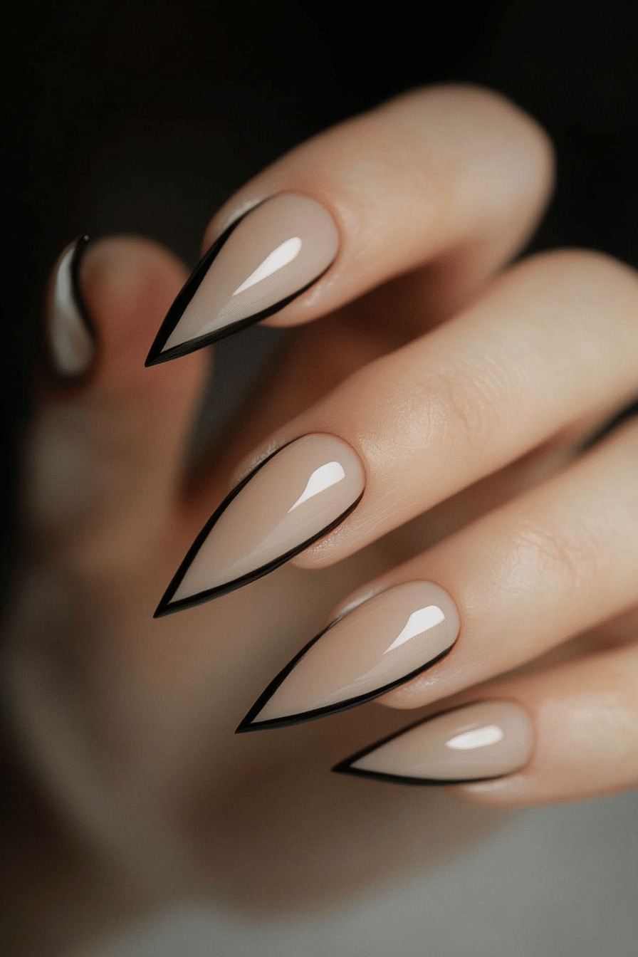 24. Thin Minimalist French Tips (French Tip Nail Design Ideas) - French Tip Nail Design Ideas