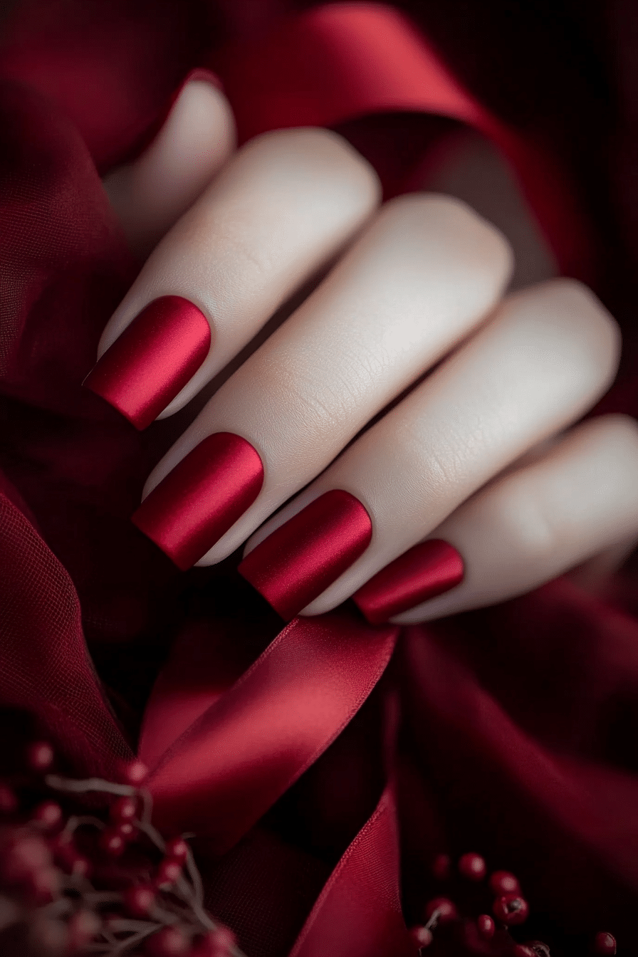 15. Satin Red Ribbon (Red Prom Nail Design Ideas) - Red Prom Nail Design Ideas