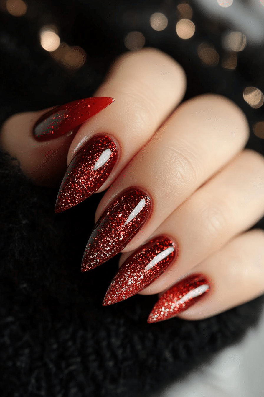 25. Fire Opal Red Fusion (Red Prom Nail Design Ideas) - Red Prom Nail Design Ideas
