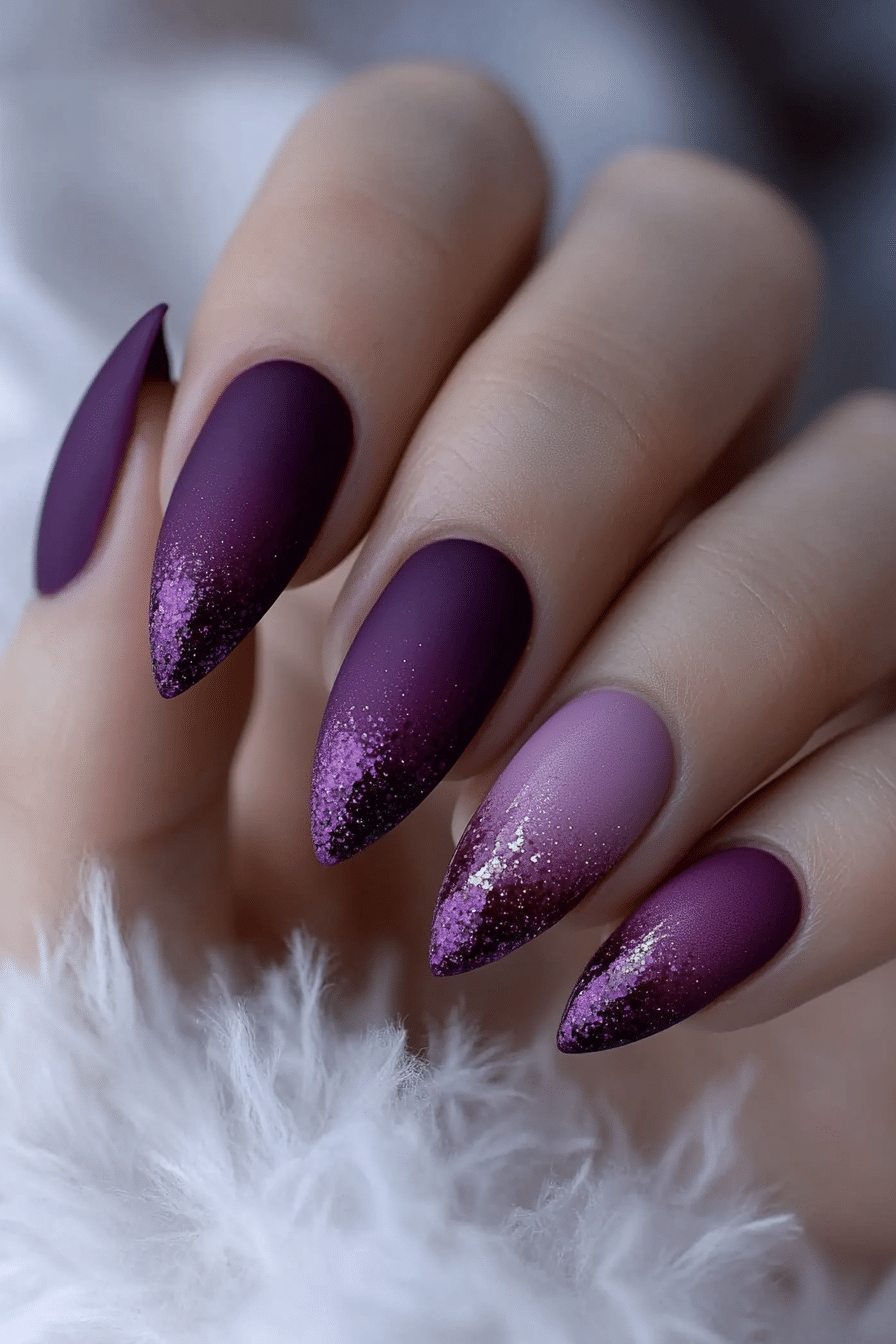 4. Matte Plum Elegance (Purple And Lavender Nail Design Ideas) - Purple And Lavender Nail Design Ideas