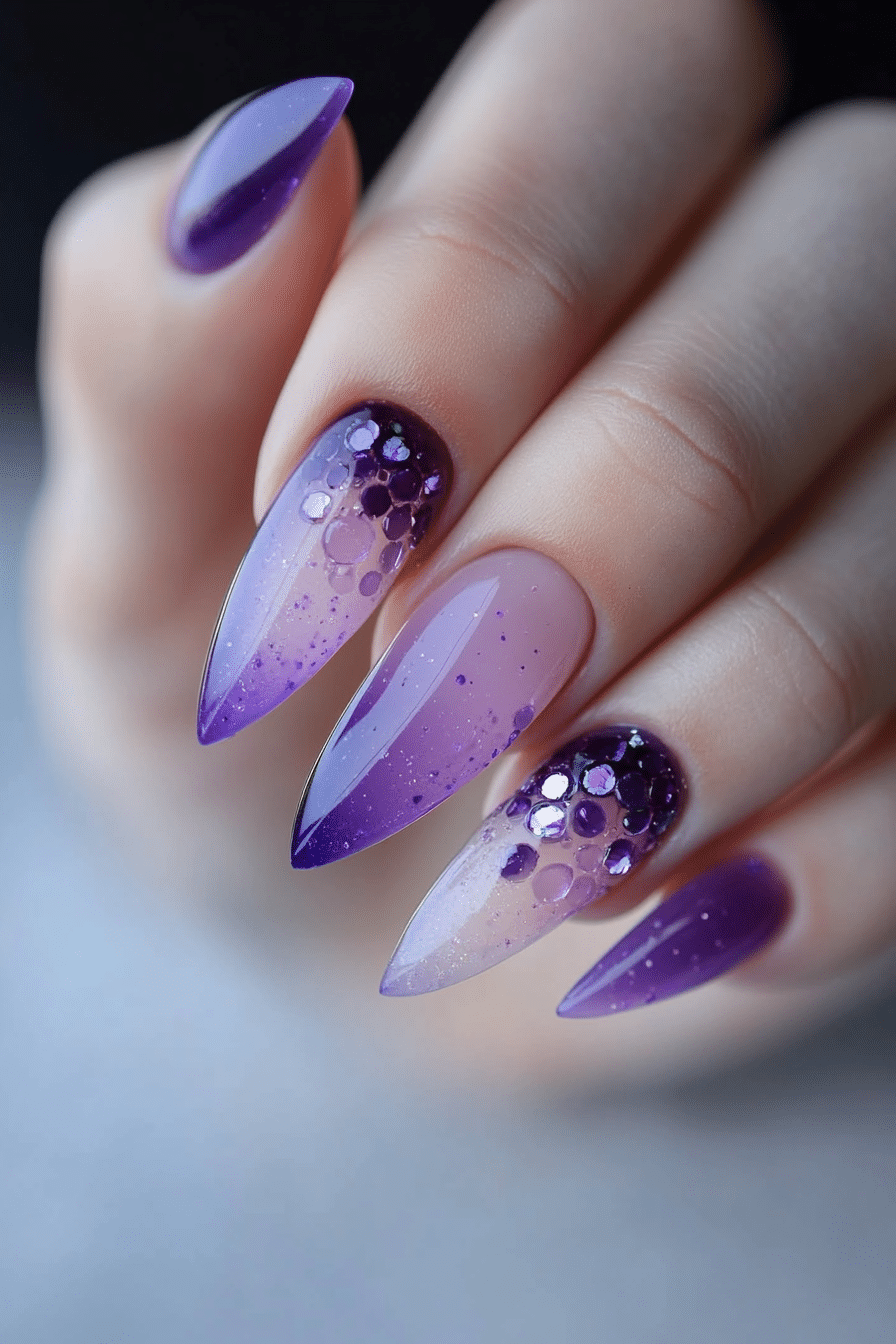7. Grape Jelly Translucent Nails (Purple And Lavender Nail Design Ideas) - Purple And Lavender Nail Design Ideas