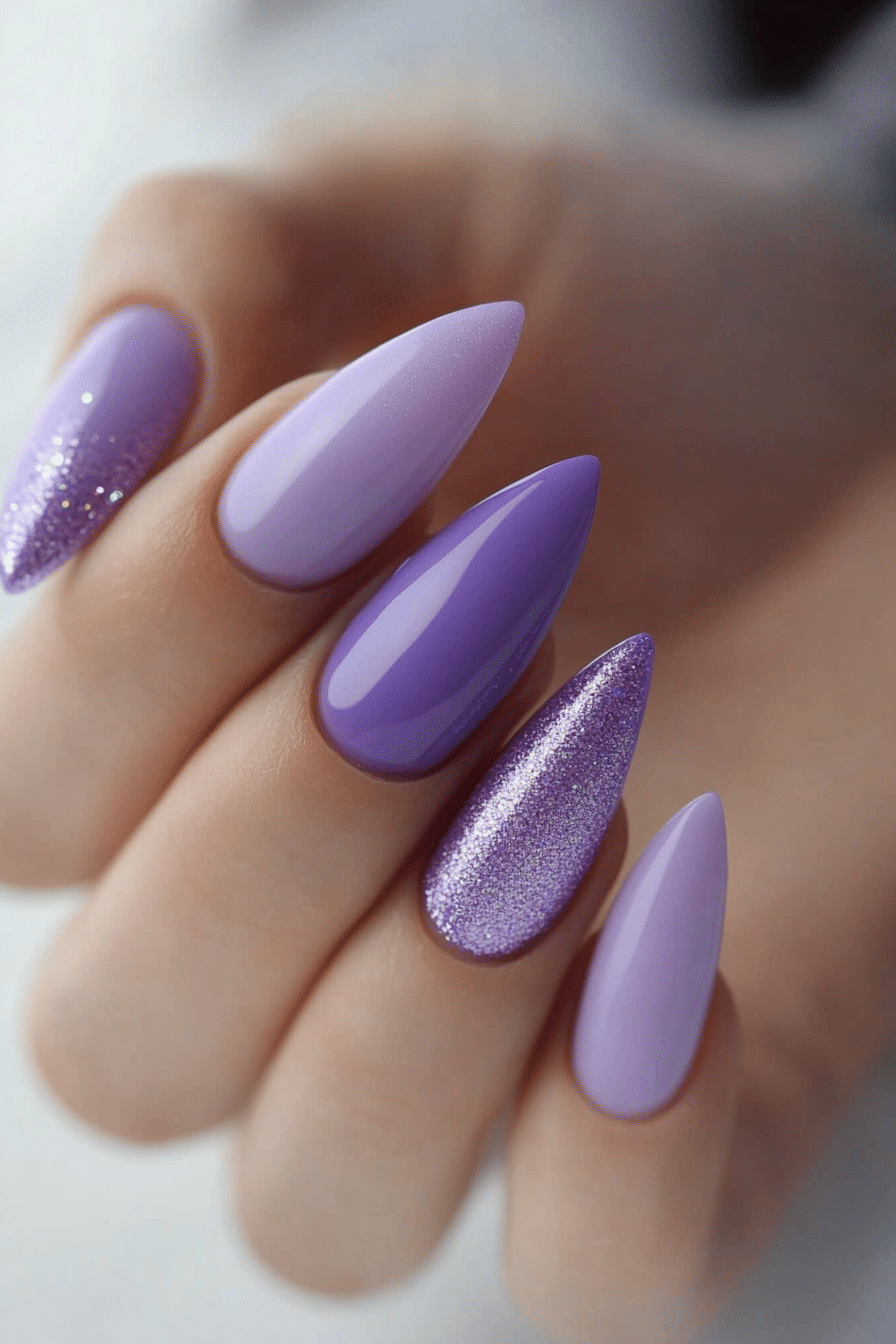 21. Pearlized Purple Elegance (Purple And Lavender Nail Design Ideas) - Purple And Lavender Nail Design Ideas