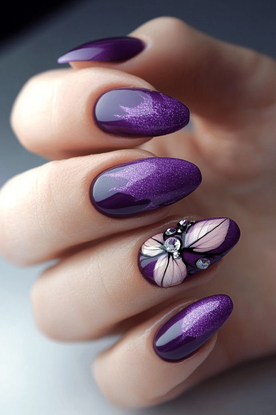 25. Velvet Orchid Finish (Purple And Lavender Nail Design Ideas) - Purple And Lavender Nail Design Ideas