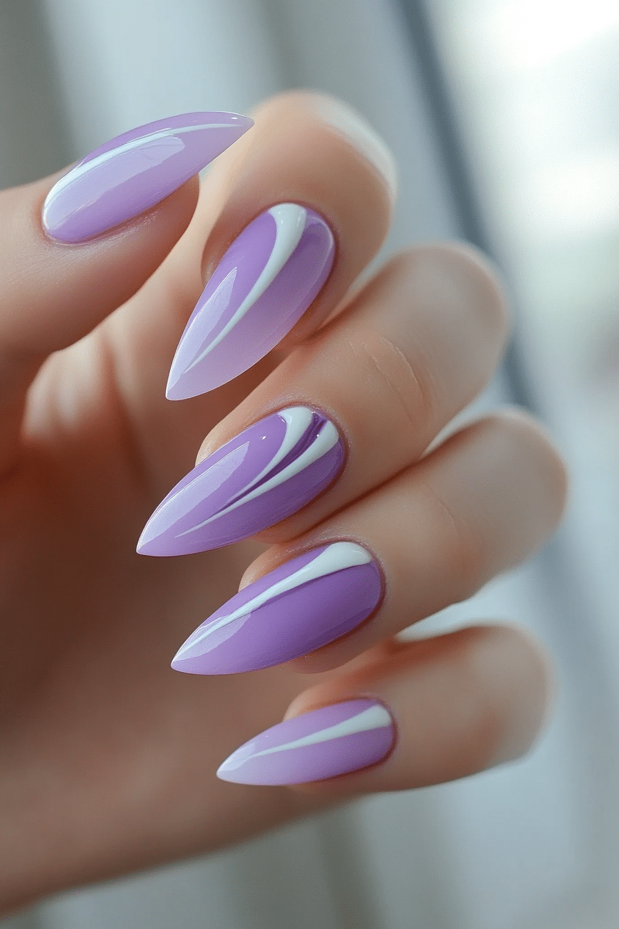 26. Lavender Quartz-Inspired Nails (Purple And Lavender Nail Design Ideas) - Purple And Lavender Nail Design Ideas