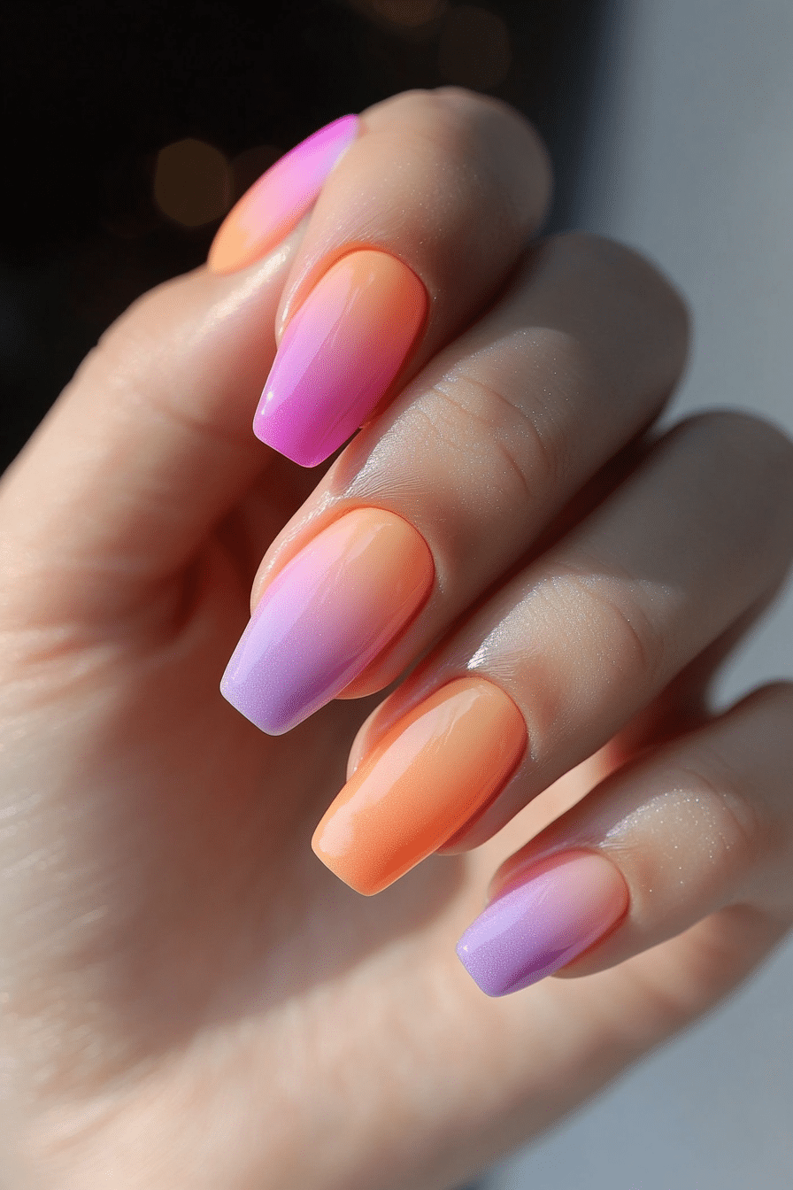 10. Gradient Sunset (Nail Art Design Ideas) - Nail Art Design Ideas