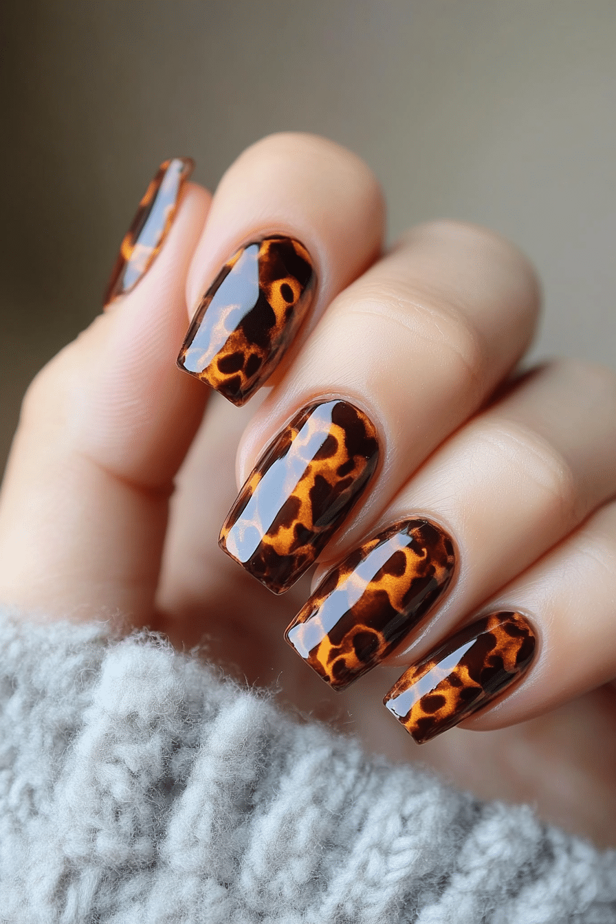 13. Tortoiseshell Touch (Nail Art Design Ideas) - Nail Art Design Ideas