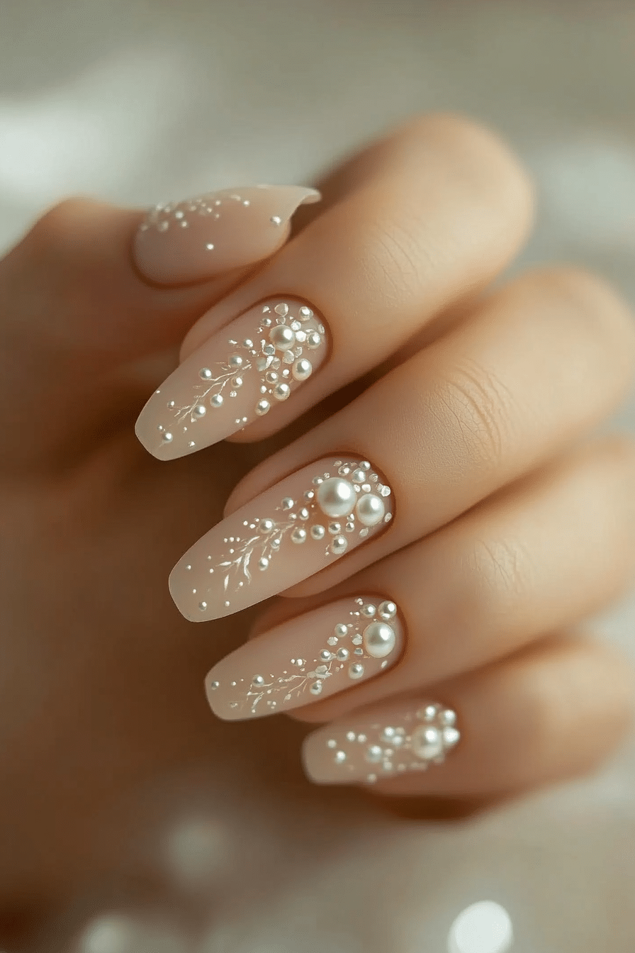 15. Pearl Embellishment (Nail Art Design Ideas) - Nail Art Design Ideas