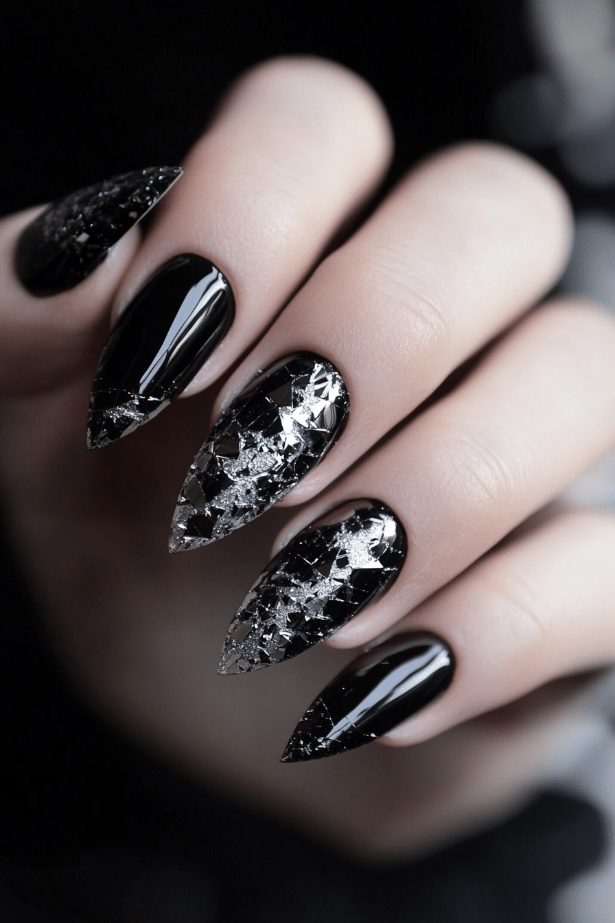7. Shattered Mirror (Grunge Nail Design Ideas) - Grunge Nail Design Ideas