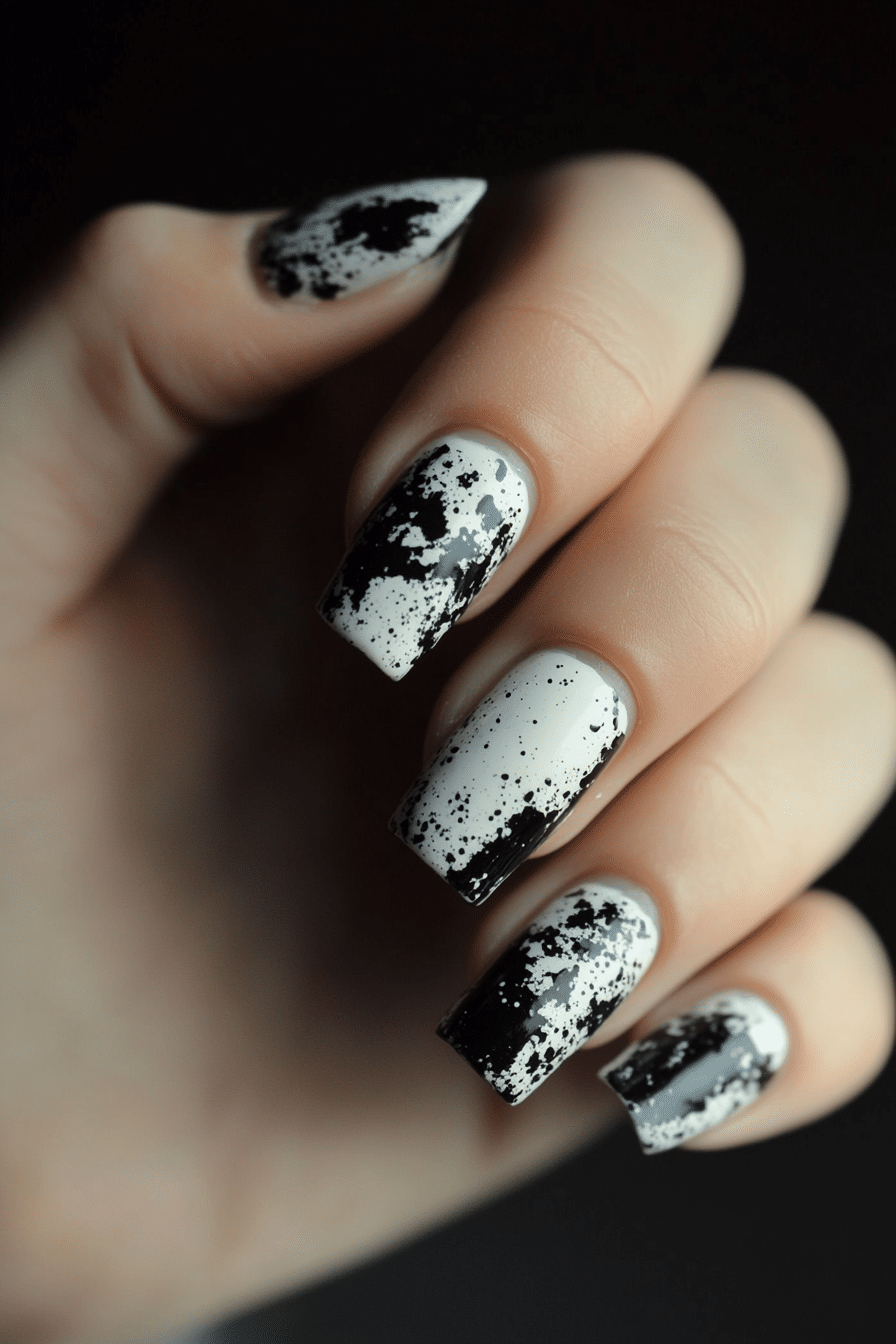 8. Static Noise (Grunge Nail Design Ideas) - Grunge Nail Design Ideas