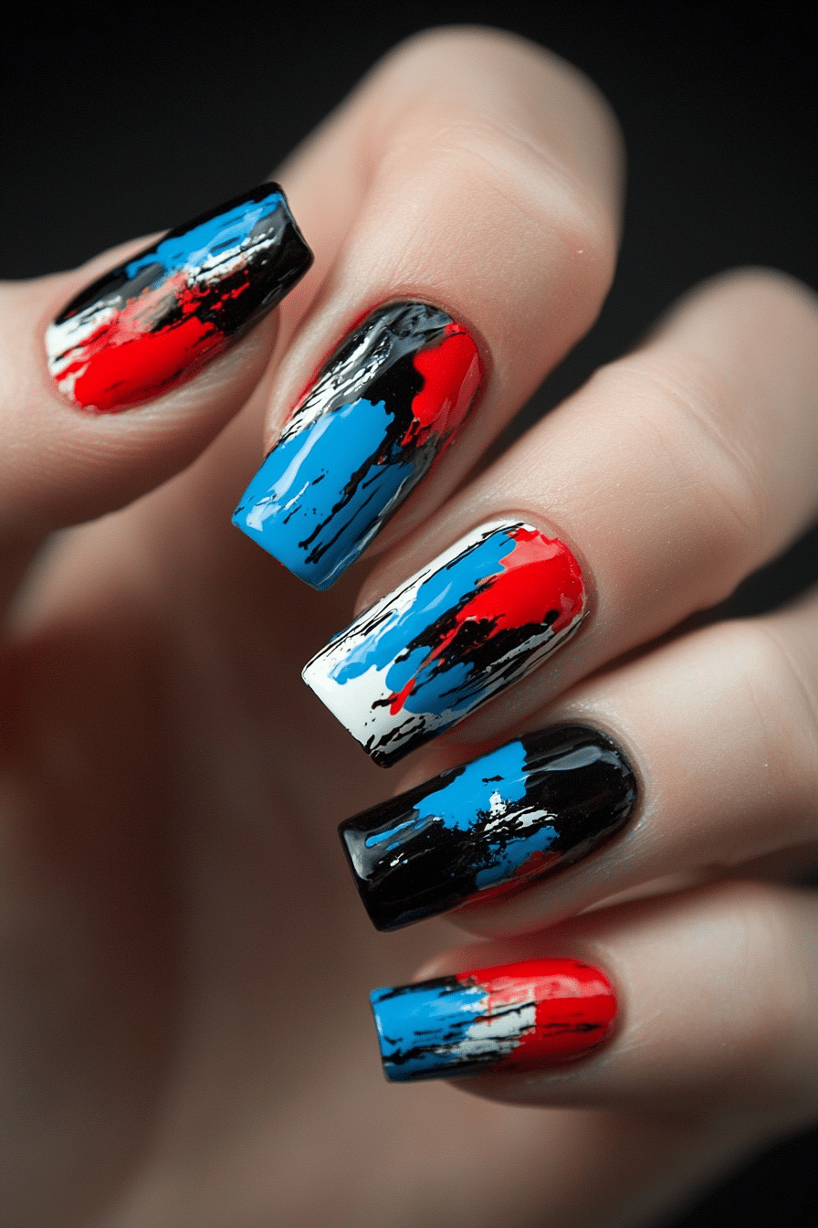 9. Graffiti Strokes (Grunge Nail Design Ideas) - Grunge Nail Design Ideas