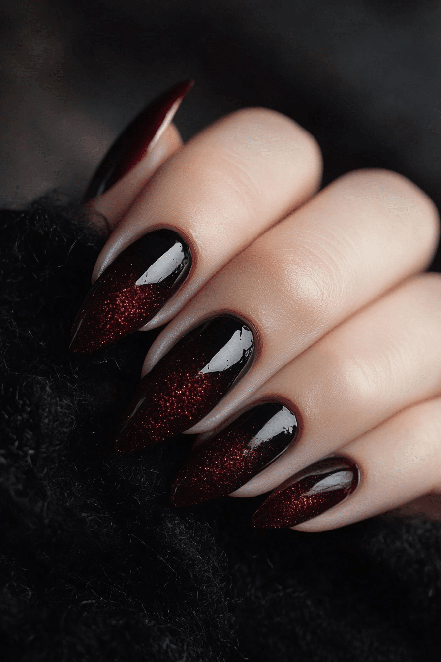 14. Deep Burgundy Velvet (Grunge Nail Design Ideas) - Grunge Nail Design Ideas