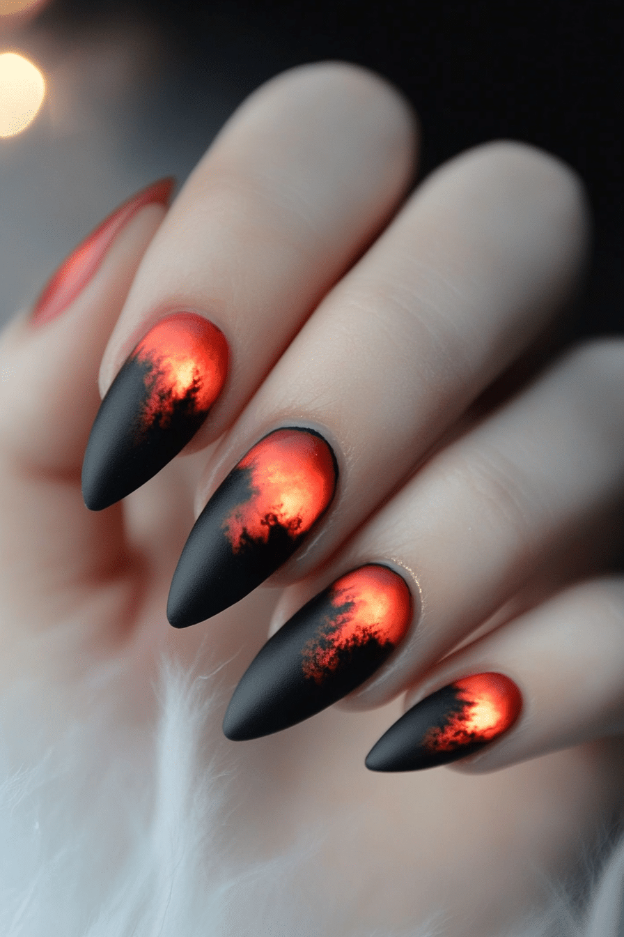 17. Blood Moon Eclipse (Grunge Nail Design Ideas) - Grunge Nail Design Ideas