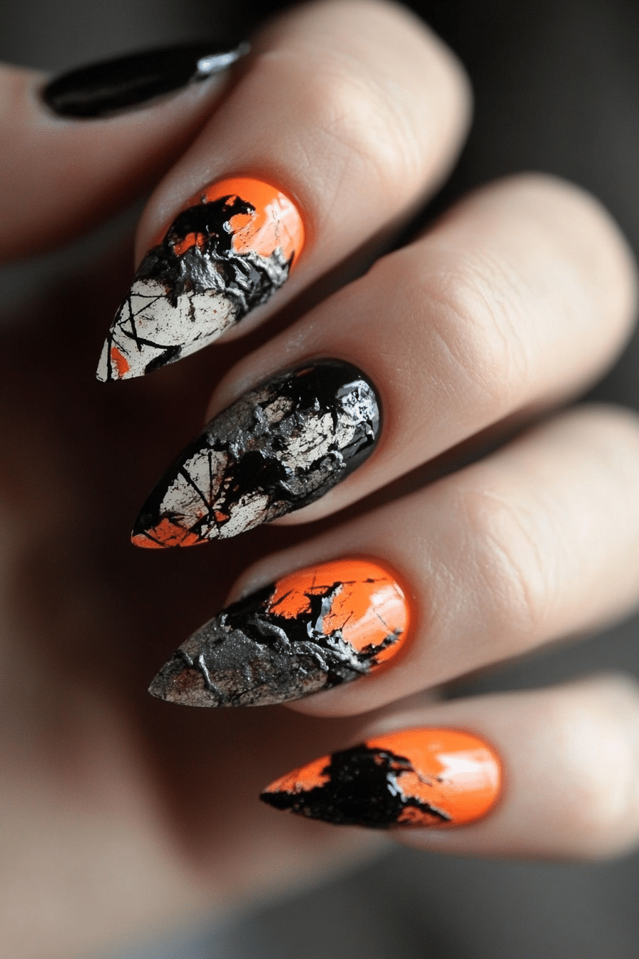 24. Ripped Paper Edges (Grunge Nail Design Ideas) - Grunge Nail Design Ideas