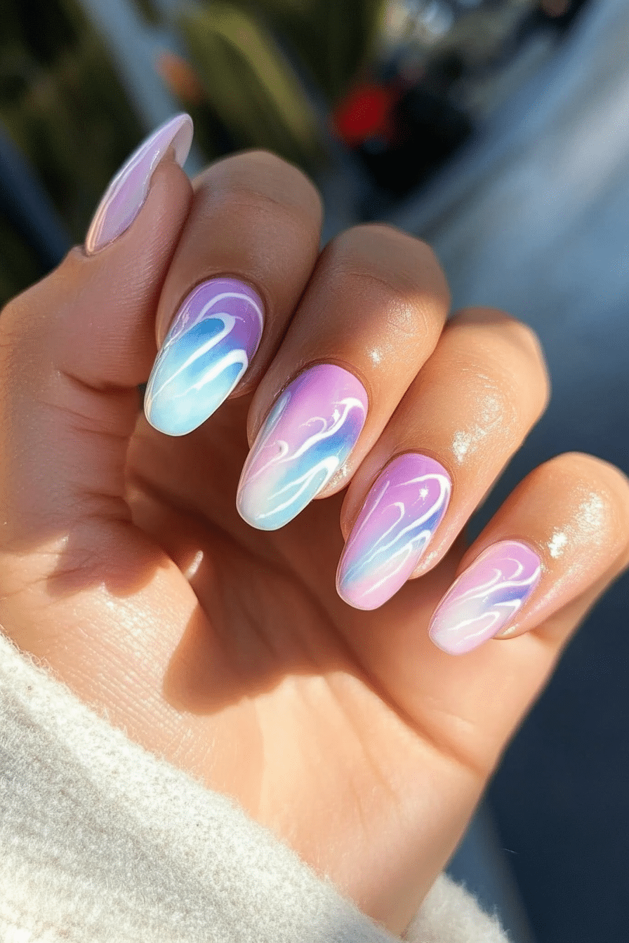 1. Pastel Cloud Drip (Short Nail Design Ideas) - Short Nail Design Ideas