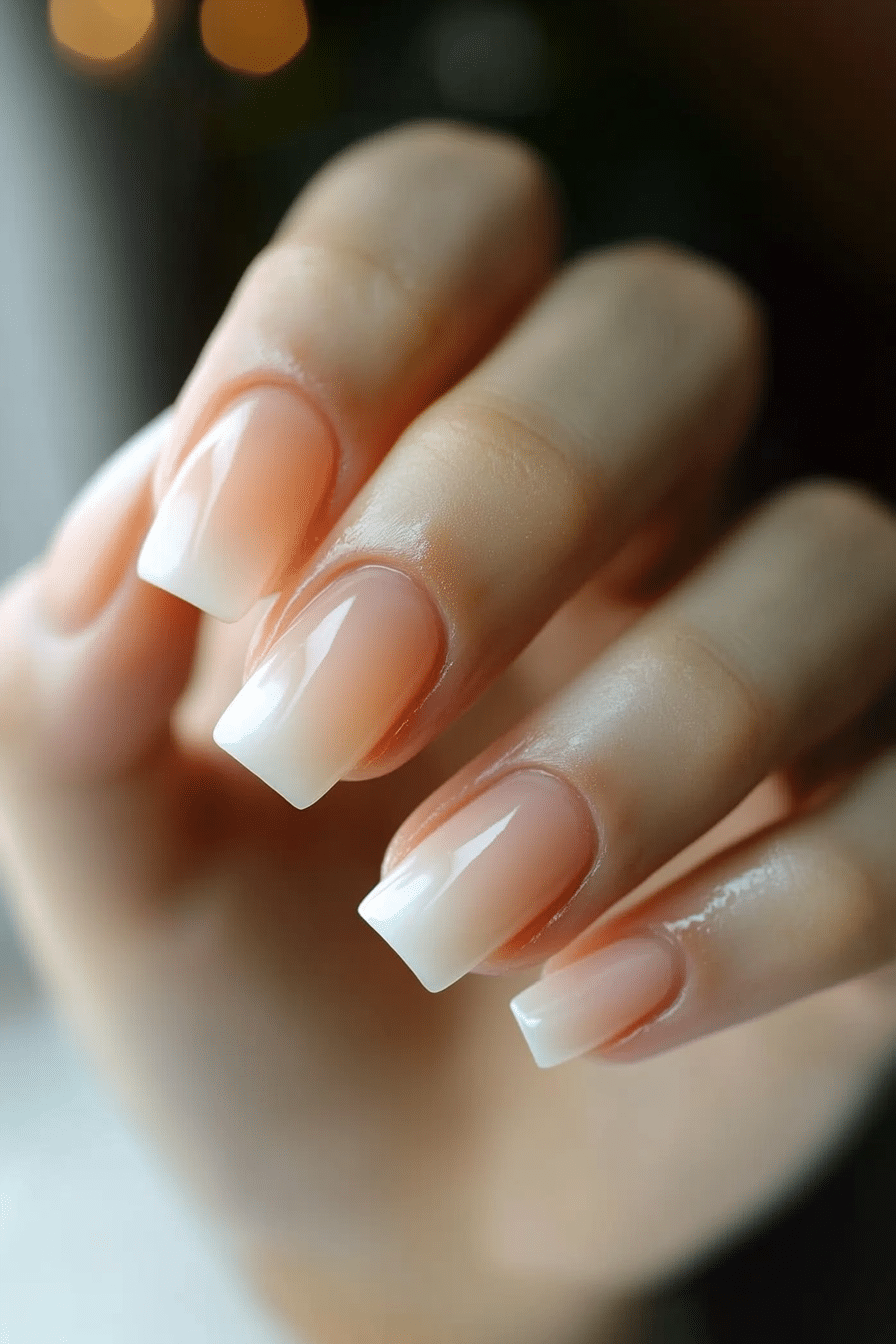 5. Soft Peach Fade (Short Nail Design Ideas) - Short Nail Design Ideas