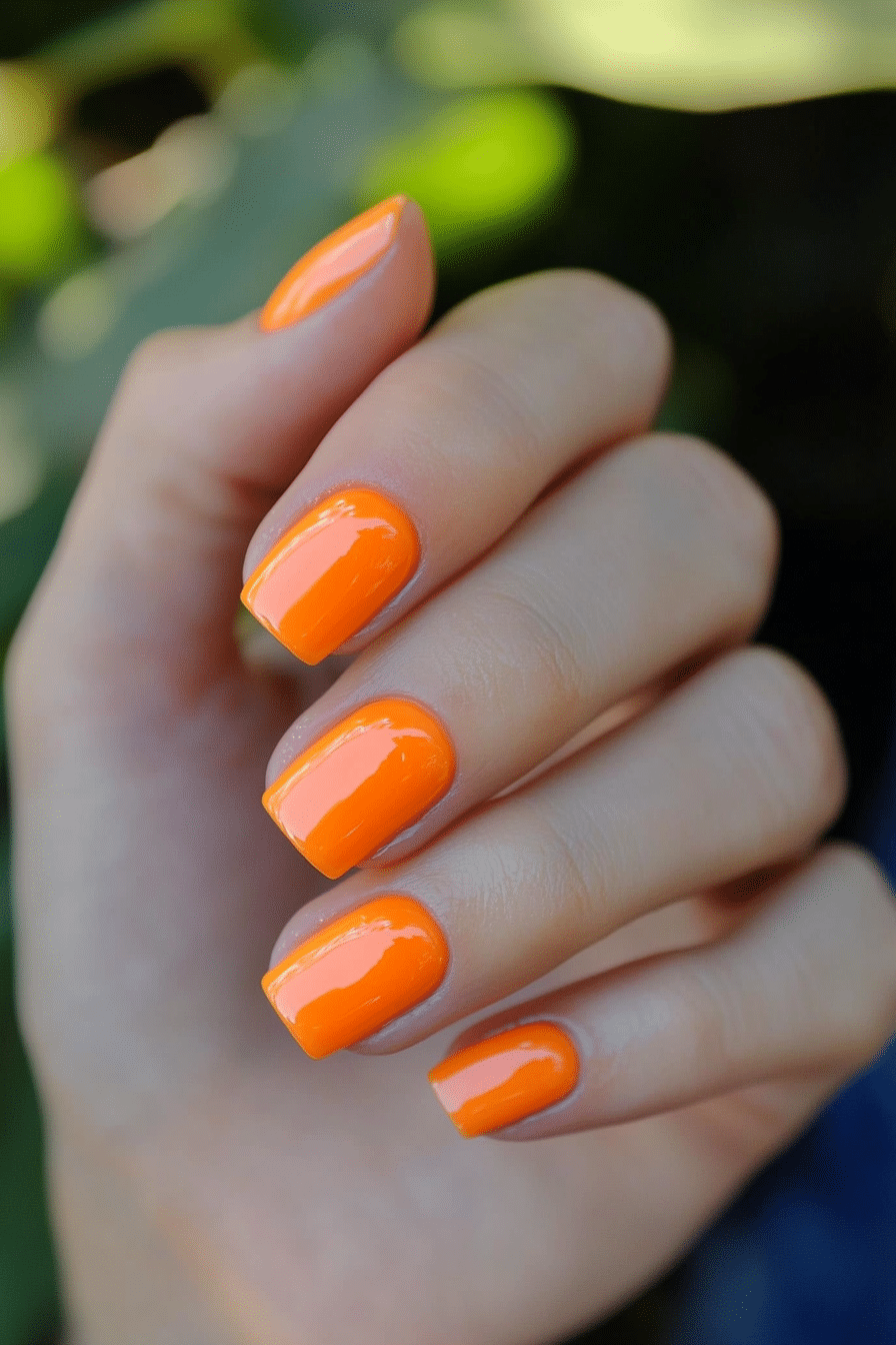 7. Jelly Tangerine (Short Nail Design Ideas) - Short Nail Design Ideas
