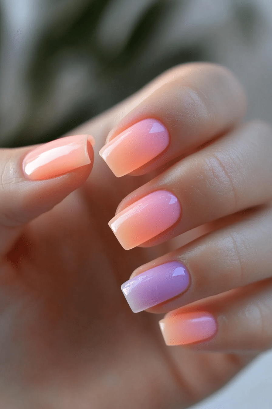 10. Sunset Gradient (Short Nail Design Ideas) - Short Nail Design Ideas
