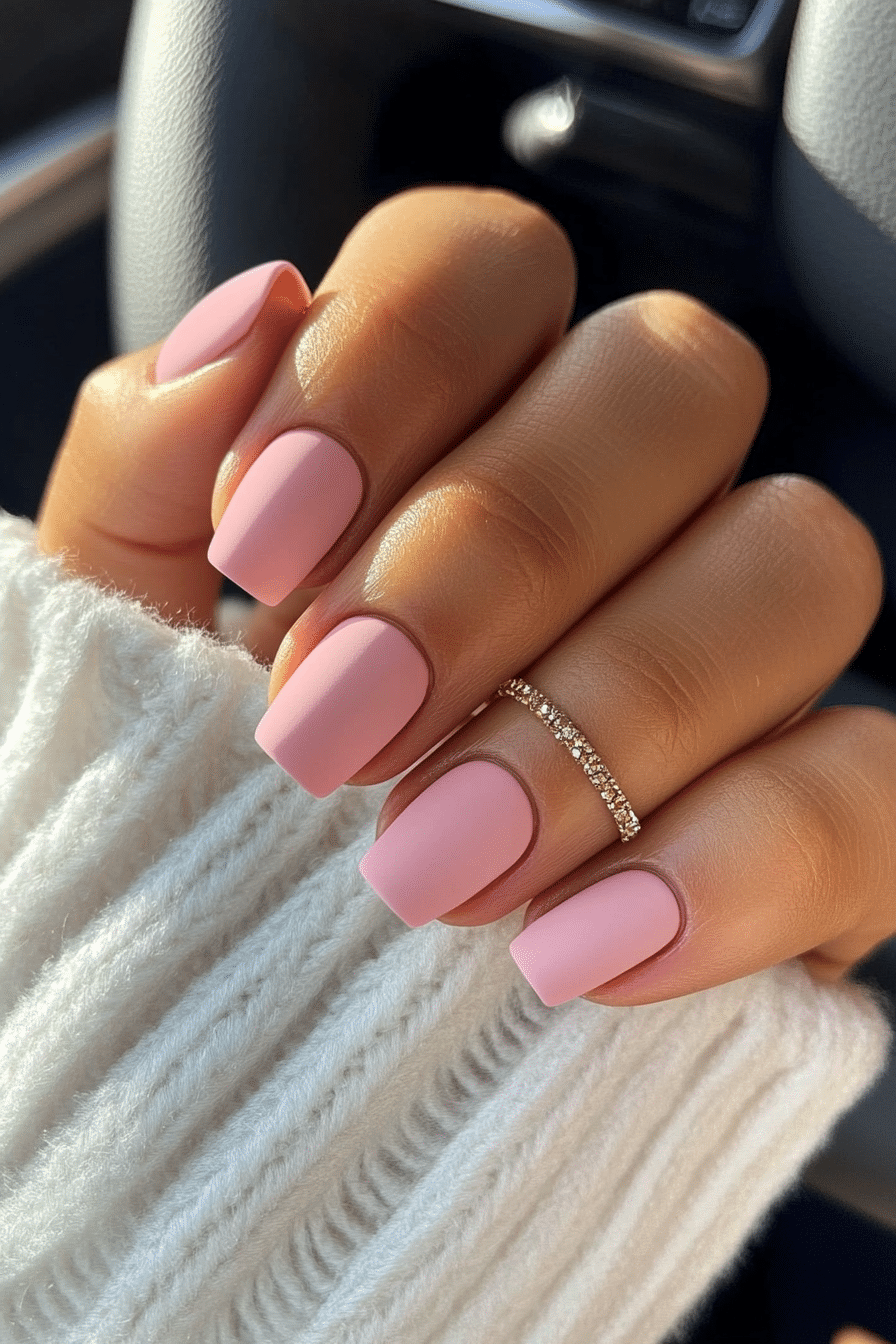 20. Soft Matte Rose (Short Nail Design Ideas) - Short Nail Design Ideas