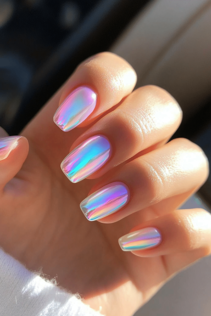21. Ethereal Opal (Short Nail Design Ideas) - Short Nail Design Ideas