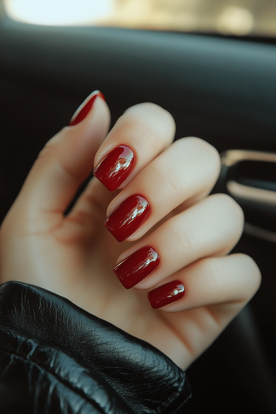23. Classic Red Gloss (Short Nail Design Ideas) - Short Nail Design Ideas