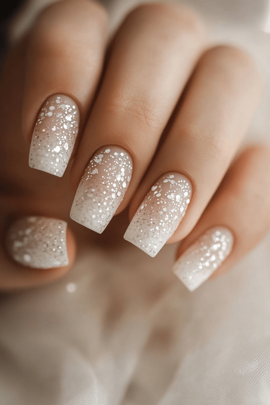 9. Diamond Dust Glow (Nail Design Ideas For Wedding) - Nail Design Ideas For Wedding