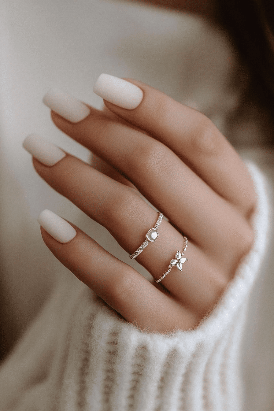 13. Velvet Matte Ivory (Nail Design Ideas For Wedding) - Nail Design Ideas For Wedding