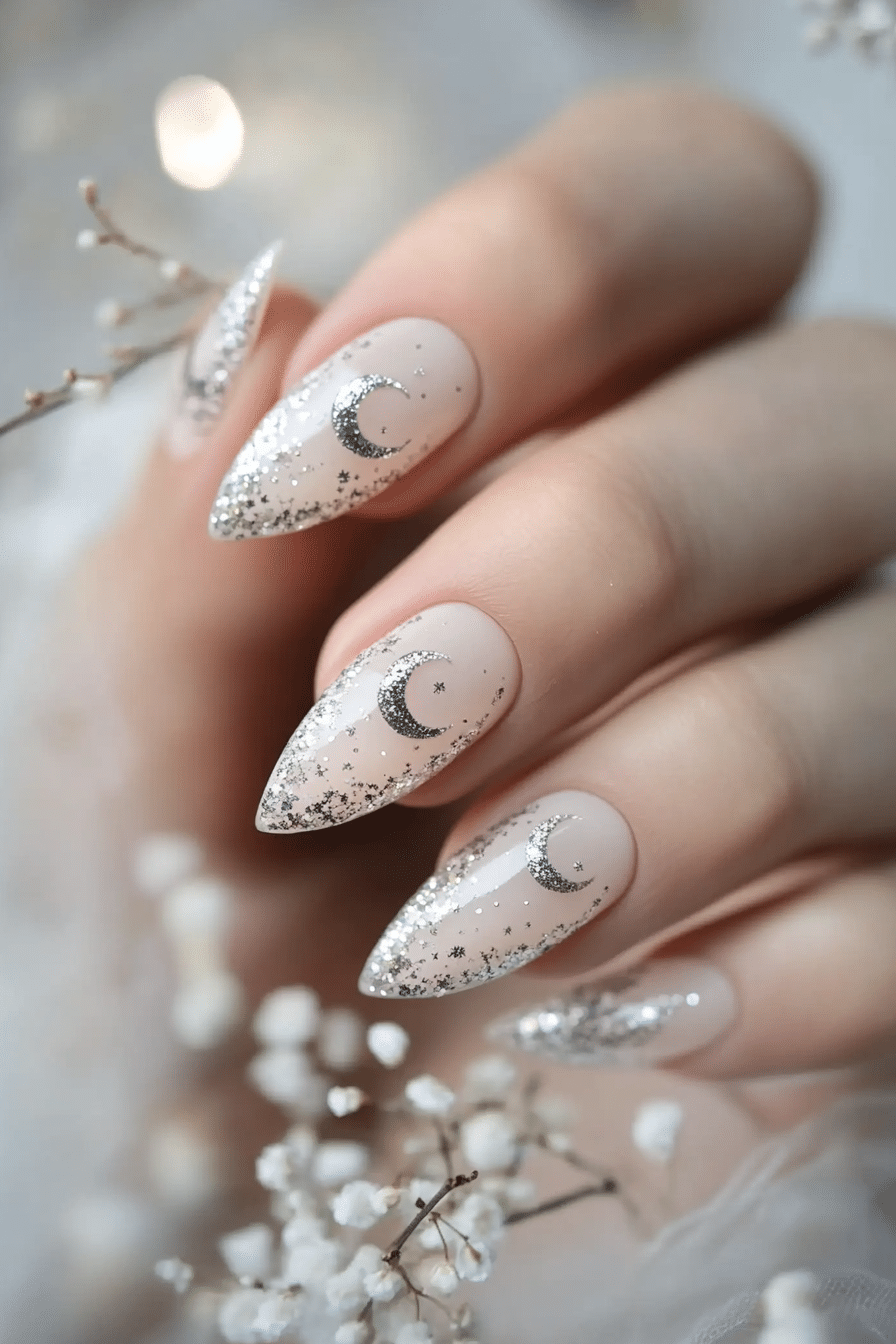 19. Moonlit Glow (Nail Design Ideas For Wedding) - Nail Design Ideas For Wedding