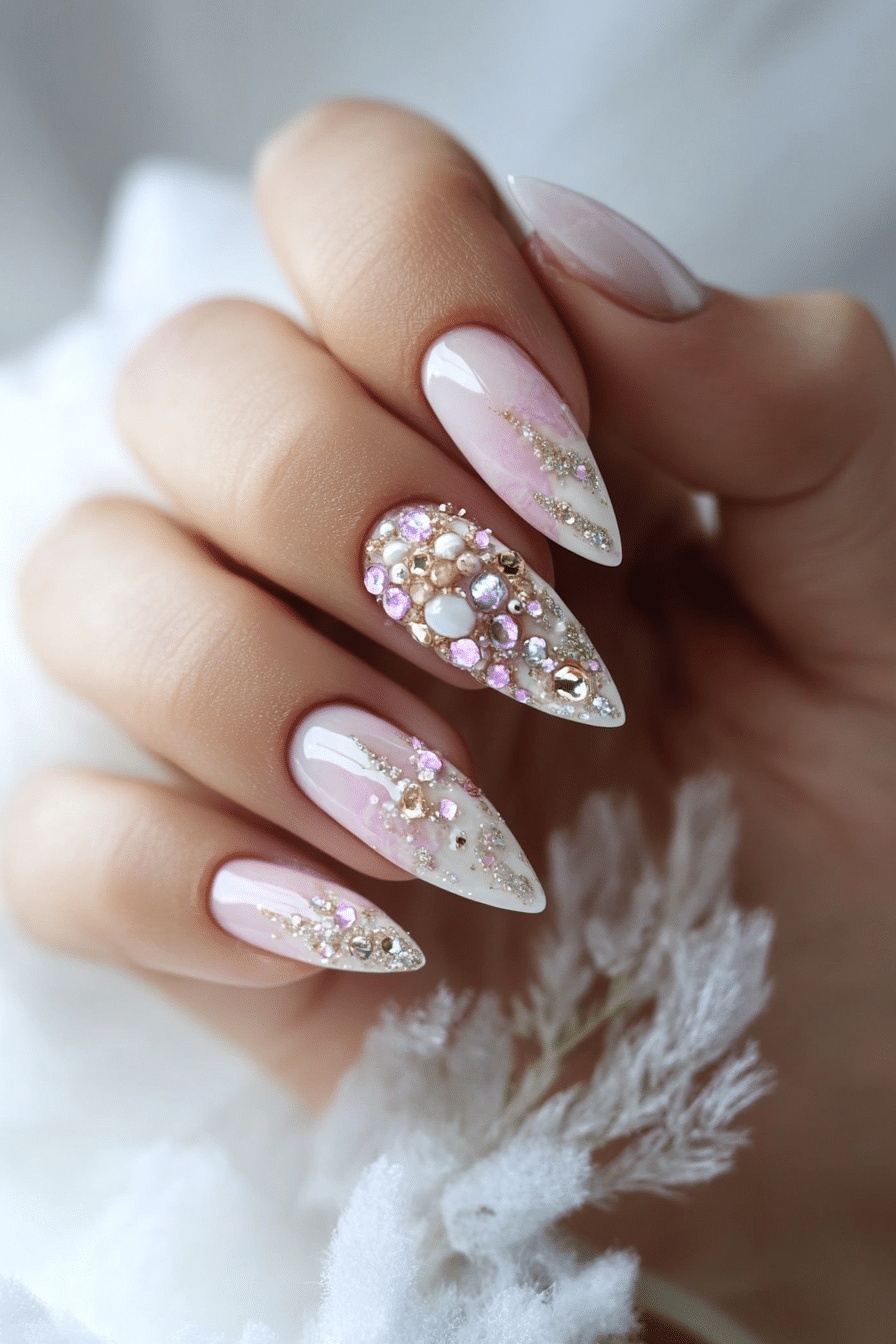 10. Opal Glow Effect (Nail Design Ideas For Wedding) - Nail Design Ideas For Wedding