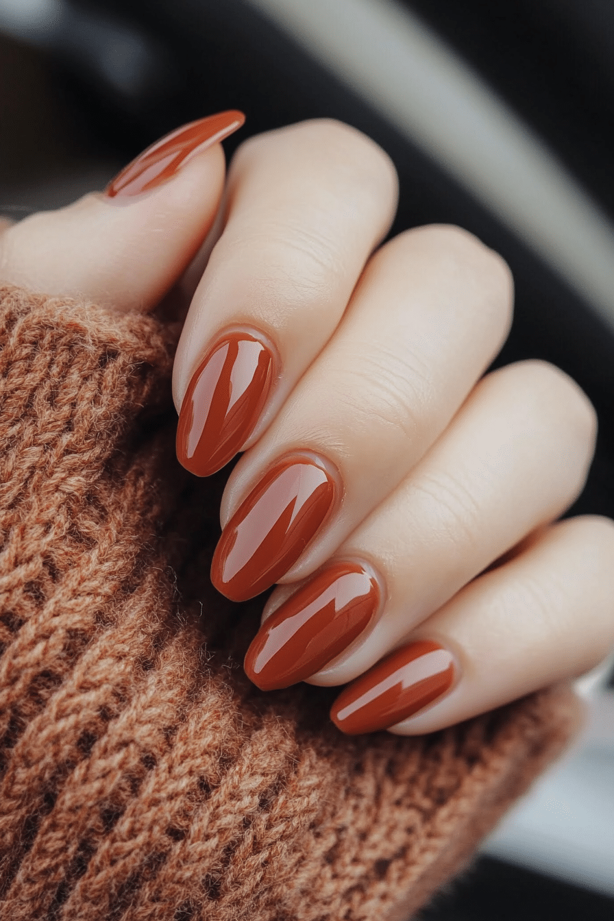 3. Earthy Terracotta Tones (Nail Design Ideas For Women Over 50) - Nail Design Ideas For Women Over 50