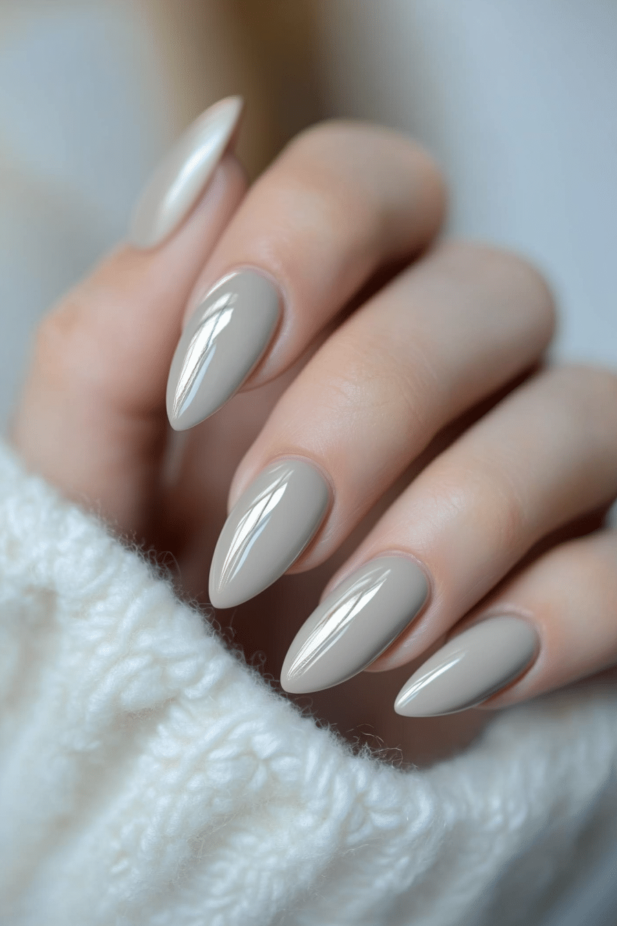 4. Sophisticated Gray Elegance (Nail Design Ideas For Women Over 50) - Nail Design Ideas For Women Over 50