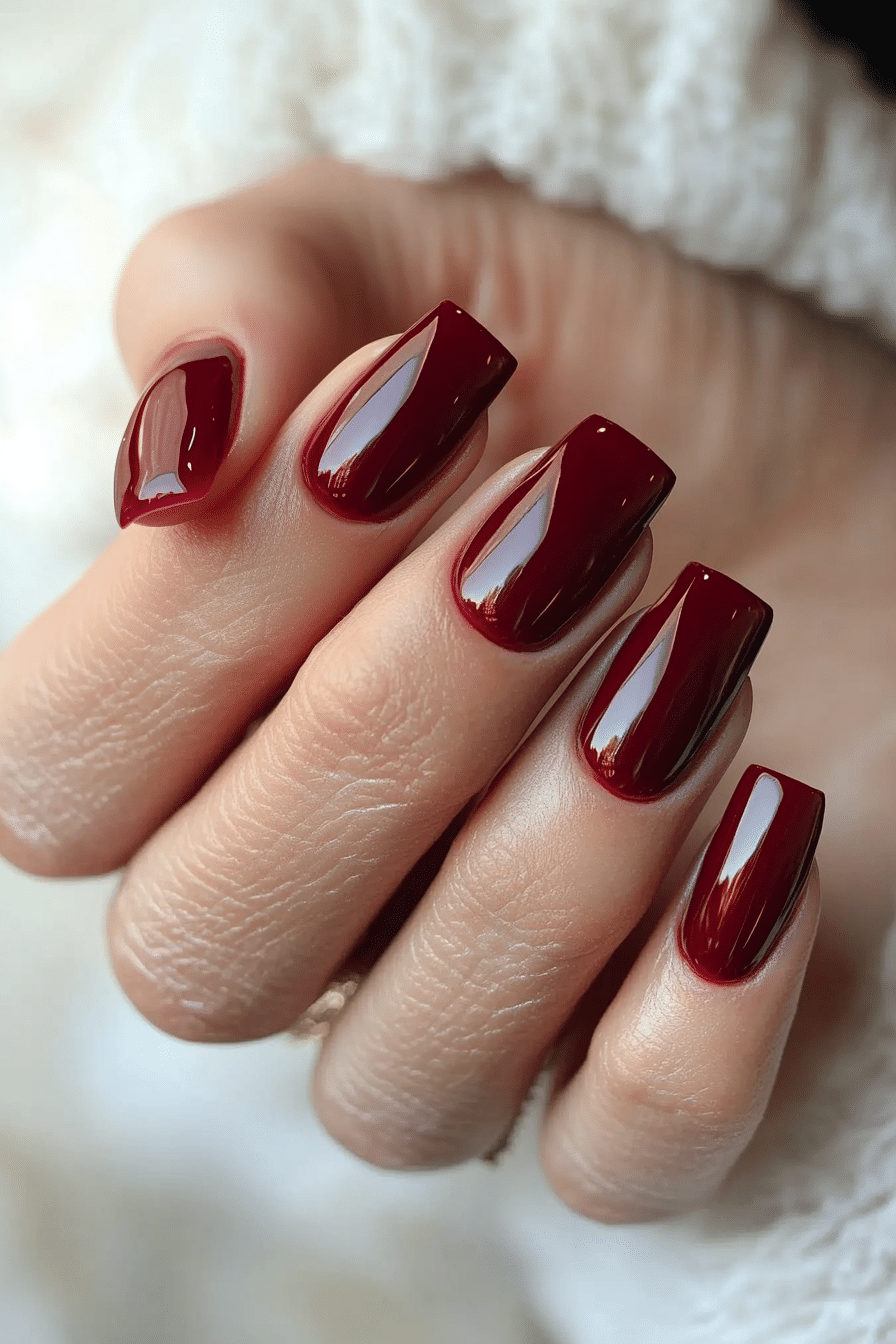6. Classic Wine Berry (Nail Design Ideas For Women Over 50) - Nail Design Ideas For Women Over 50