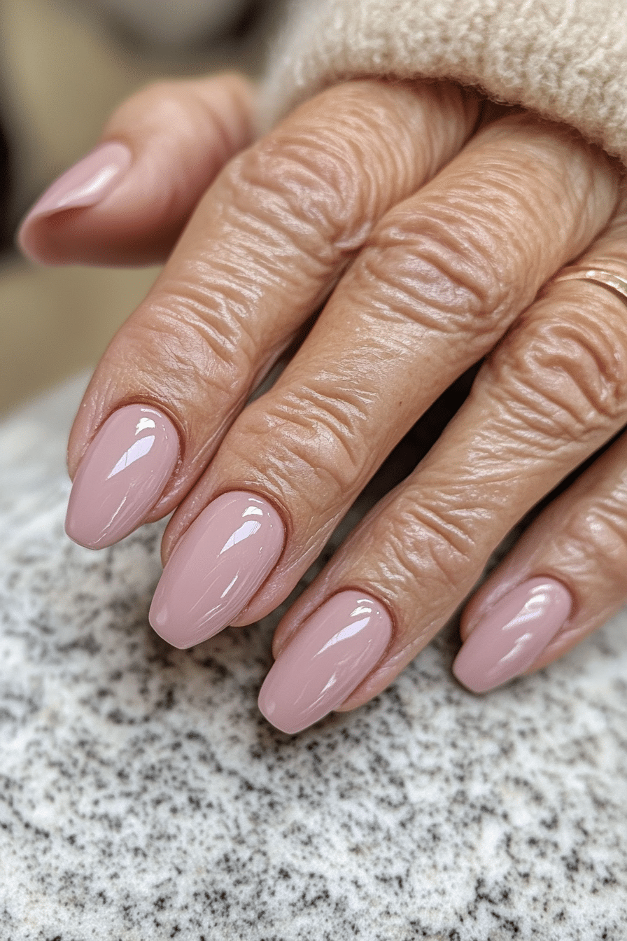 7. Subtle Blush Mauve (Nail Design Ideas For Women Over 50) - Nail Design Ideas For Women Over 50