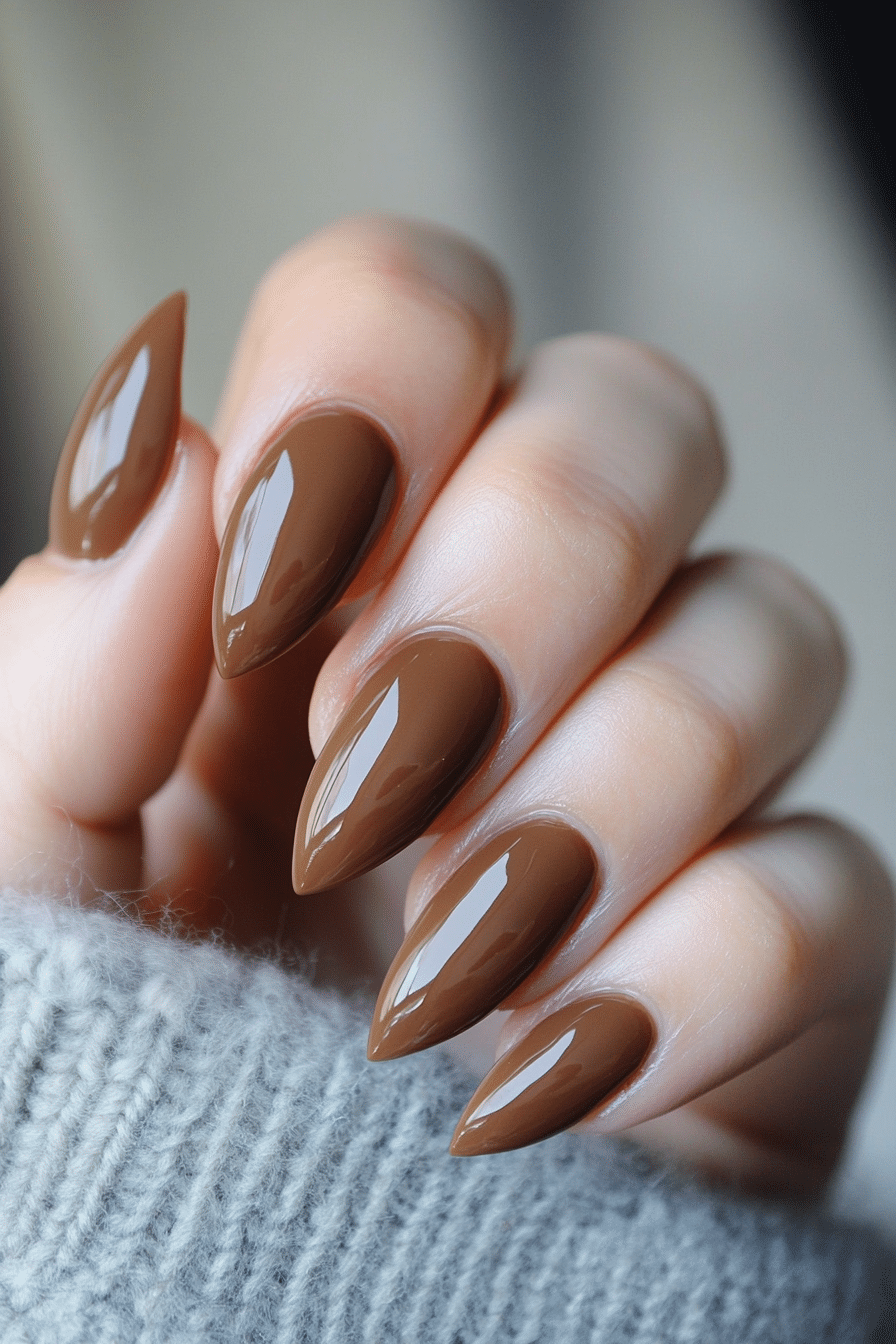 9. Warm Caramel Delight (Nail Design Ideas For Women Over 50) - Nail Design Ideas For Women Over 50
