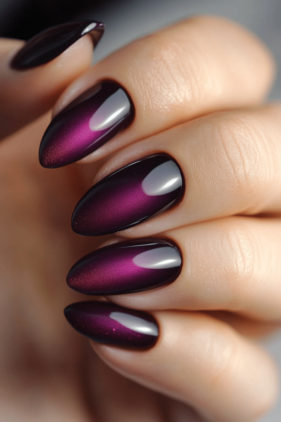 10. Royal Plum Shine (Nail Design Ideas For Women Over 50) - Nail Design Ideas For Women Over 50