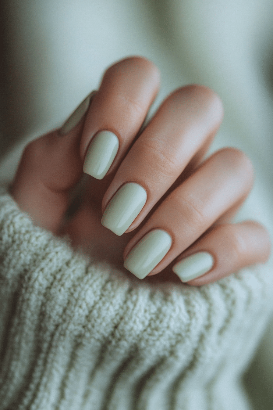 15. Soft Sage Green Beauty (Nail Design Ideas For Women Over 50) - Nail Design Ideas For Women Over 50
