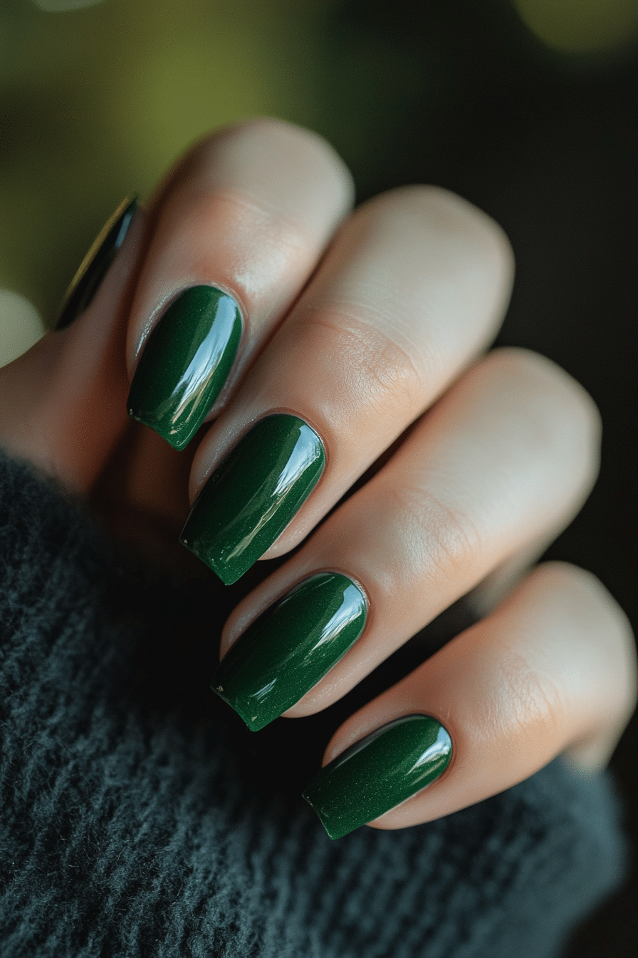 18. Deep Emerald Green Radiance (Nail Design Ideas For Women Over 50) - Nail Design Ideas For Women Over 50