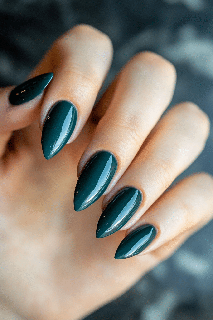 19. Ocean Teal Glow (Nail Design Ideas For Women Over 50) - Nail Design Ideas For Women Over 50