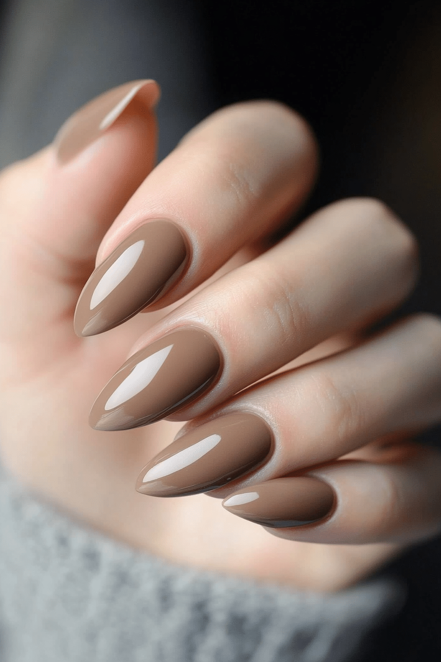 21. Mocha Beige Sophistication (Nail Design Ideas For Women Over 50) - Nail Design Ideas For Women Over 50