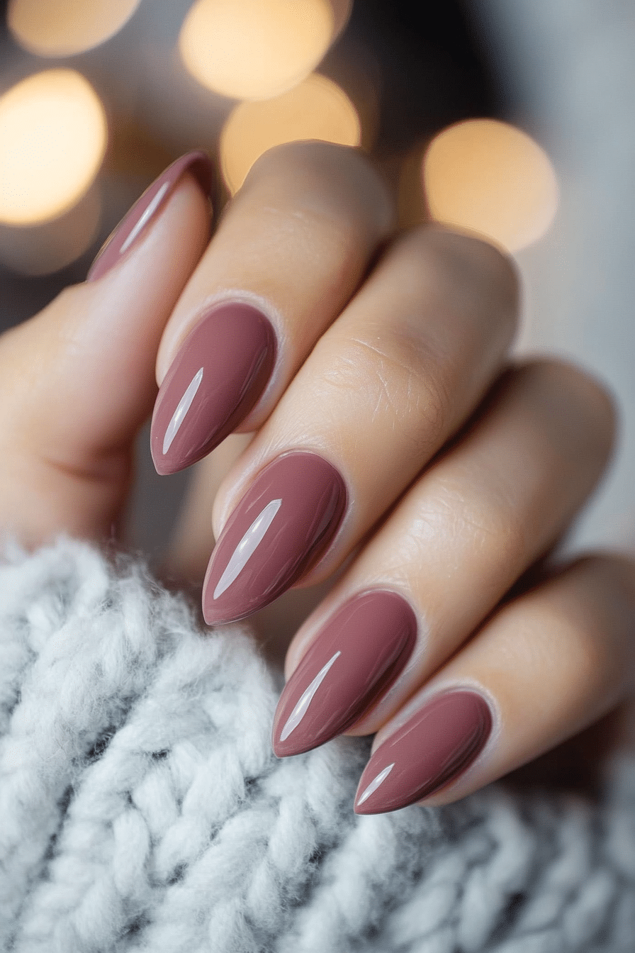 23. Muted Rosewood Charm (Nail Design Ideas For Women Over 50) - Nail Design Ideas For Women Over 50