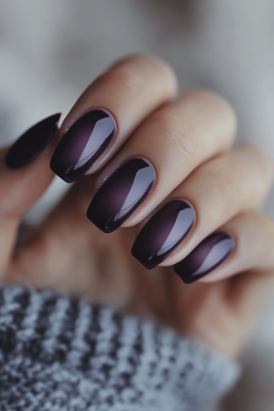 26. Smoky Amethyst Elegance (Nail Design Ideas For Women Over 50) - Nail Design Ideas For Women Over 50