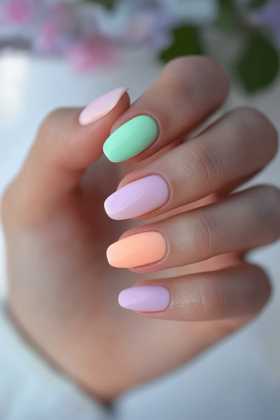 9. Pastel Sorbet Delight (Summer Nail Design Ideas) - Summer Nail Design Ideas