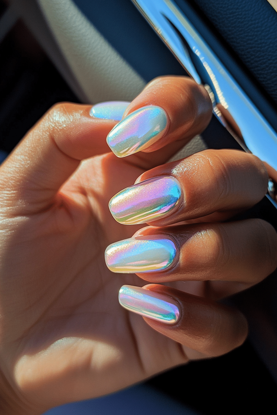14. Seashell Pearl Shine (Summer Nail Design Ideas) - Summer Nail Design Ideas
