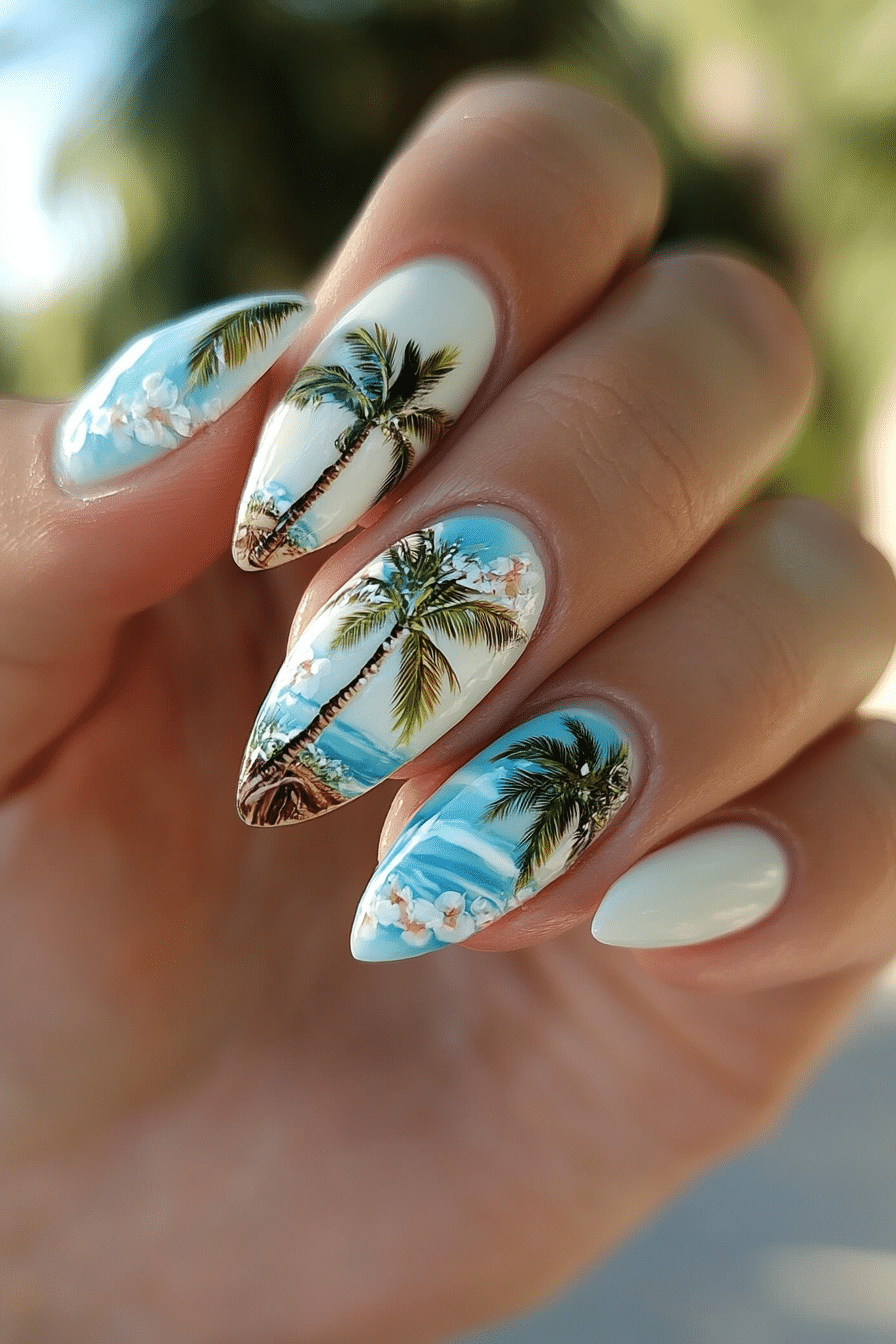 15. Coconut Breeze (Summer Nail Design Ideas) - Summer Nail Design Ideas