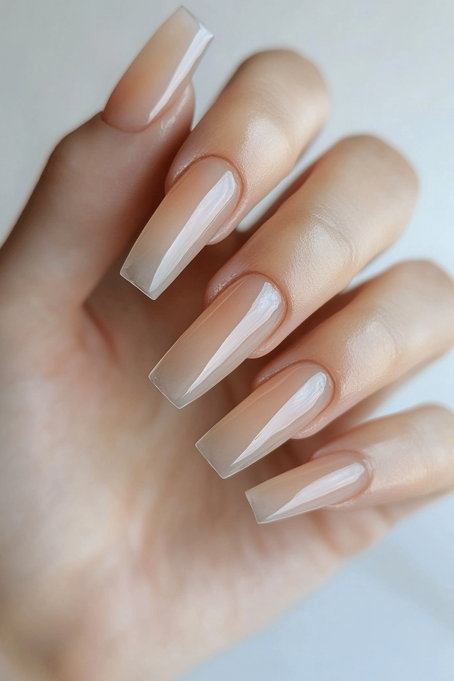 17. Crystal Clear Tips (Small Coffin Nail Design Ideas) - Small Coffin Nail Design Ideas