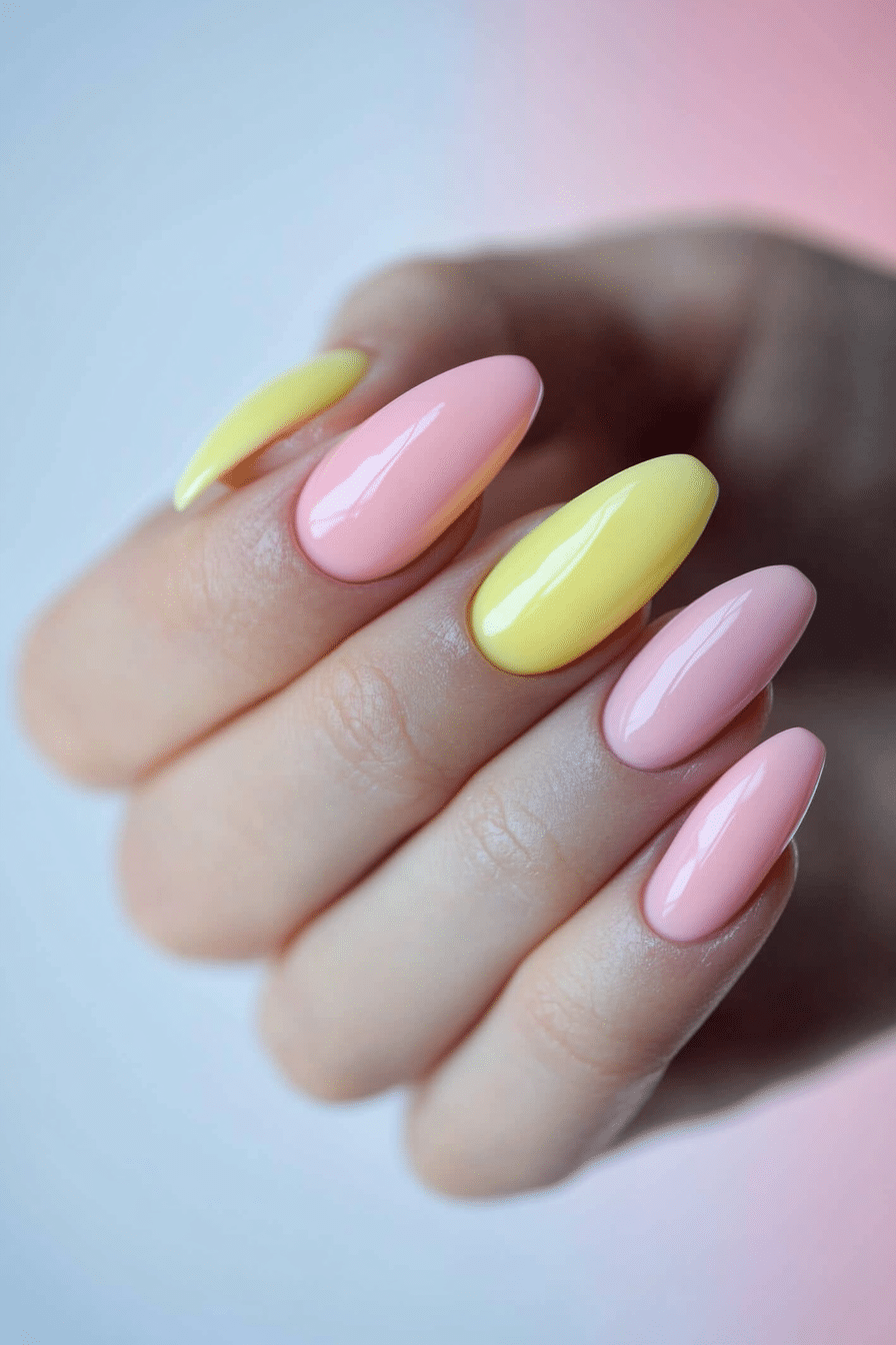2. Lemonade Blush (Yellow And Pink Nail Design Ideas) - Yellow And Pink Nail Design Ideas