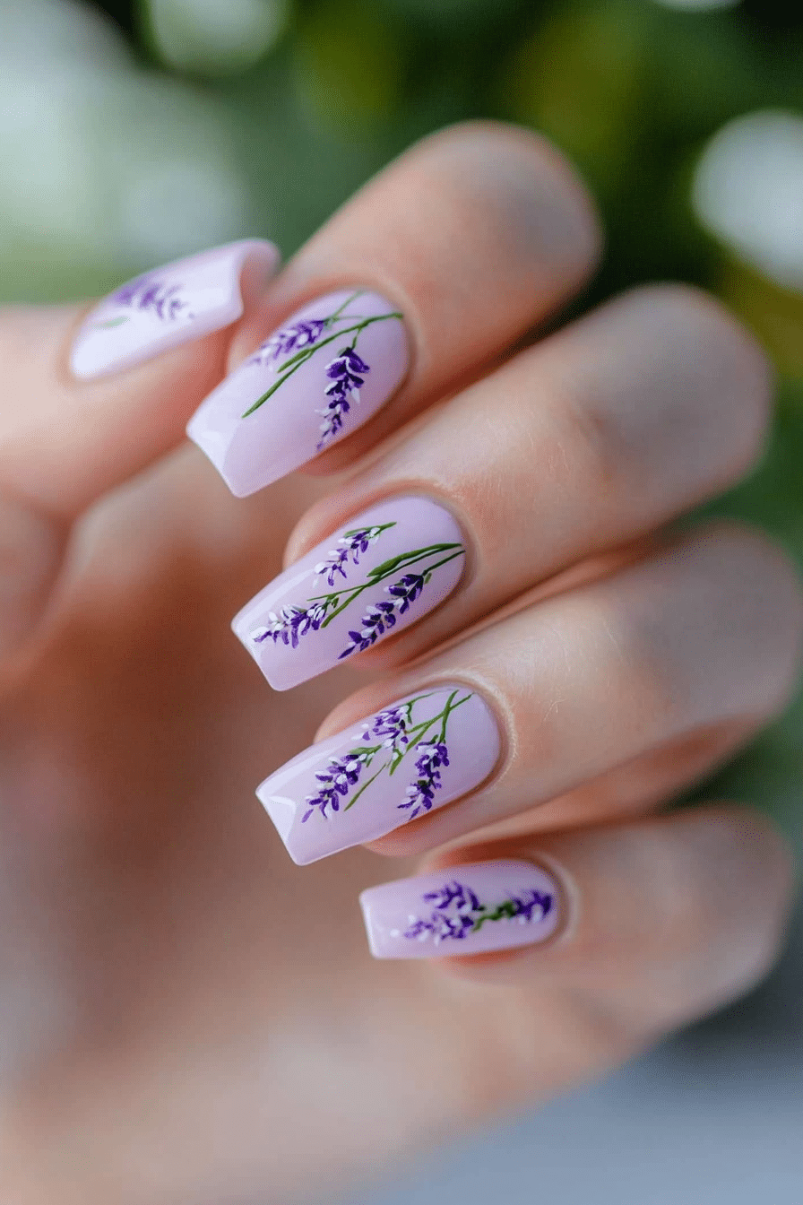 10. Lavender Field (Spring Nail Design Ideas) - Spring Nail Design Ideas