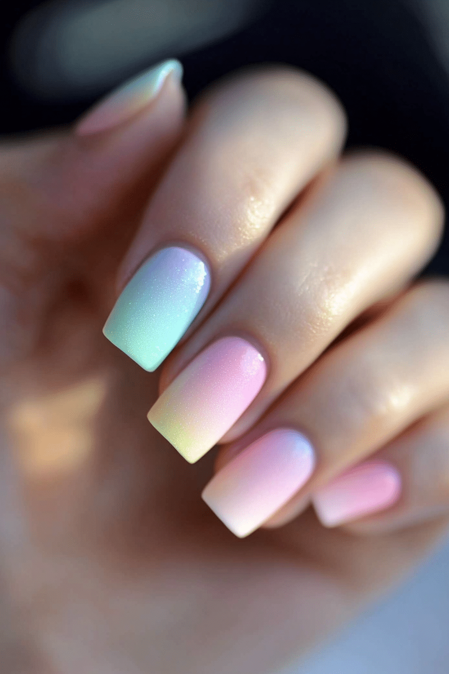 11. Pastel Rainbow Glow (Spring Nail Design Ideas) - Spring Nail Design Ideas