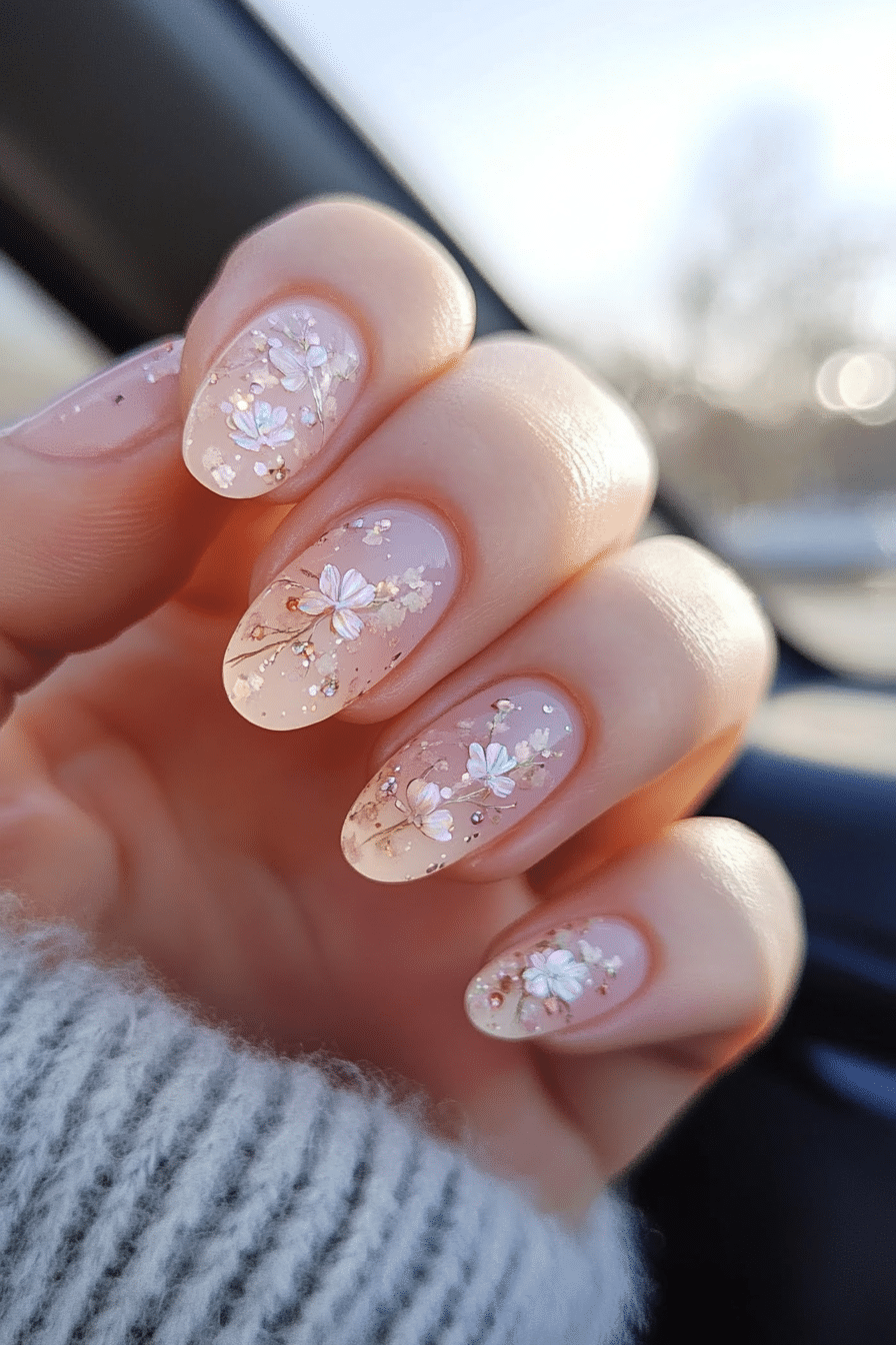 19. Iridescent Petals (Spring Nail Design Ideas) - Spring Nail Design Ideas