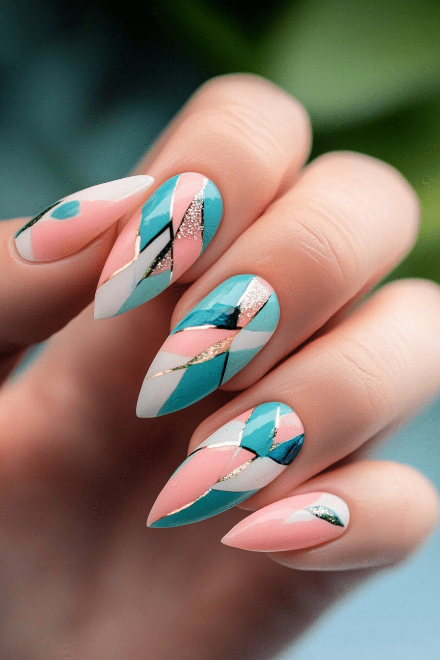 25. Spring Mosaic (Spring Nail Design Ideas) - Spring Nail Design Ideas