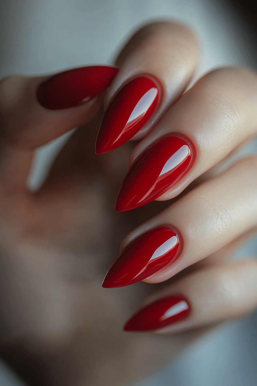 26. Timeless Ruby Red (Nail Design Ideas For Older Women) - Nail Design Ideas For Older Women